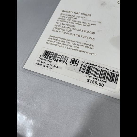 NIB [ Queen ] for Hudson Park 600TC Cotton Flat Sheet‎ in Cloud - Picture 3 of 12